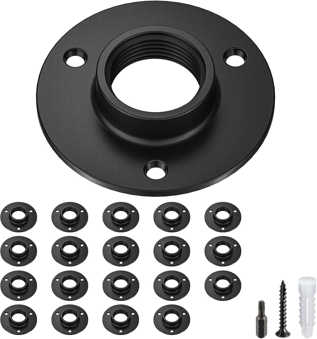 Flanges for Threaded Pipes and Fittings,Black,3/4",20-Pack.