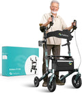 All Terrain Upright Walker with Flat-Free Solid Rubber Tires - Outdoor Stand Up Walker for Seniors - Tall Standing
