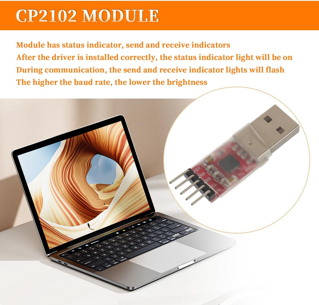 CP2102 Module USB 2.0 to TTL Serial Converter Adapter Module Downloader with Jumper Wires(1 pcs)