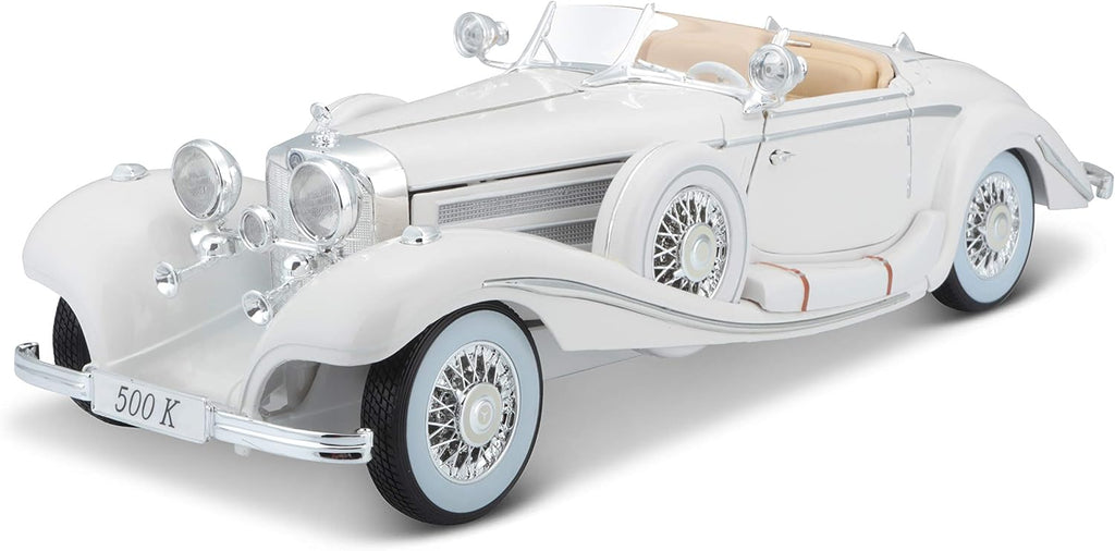 1936 Mercedes Benz 500 K Special Roadster White 1/18 Diecast Model Car by Maisto
