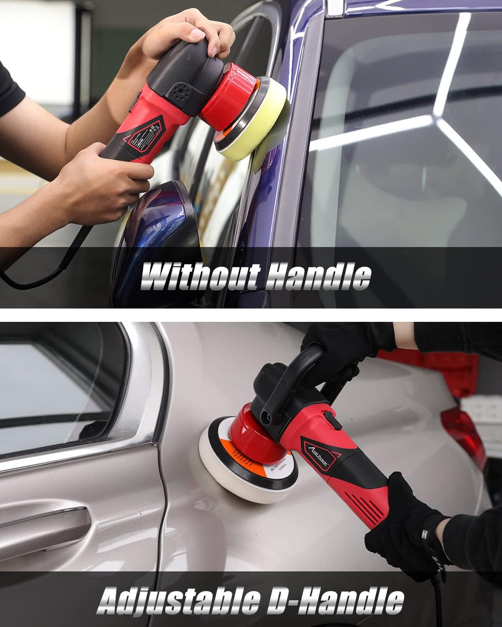 5"/6" Dual Action DA Polisher Kit 6-Speed Random Orbital Buffer | Car Buffer Waxer, Handle, 4pcs Polishing Pads, 2pcs