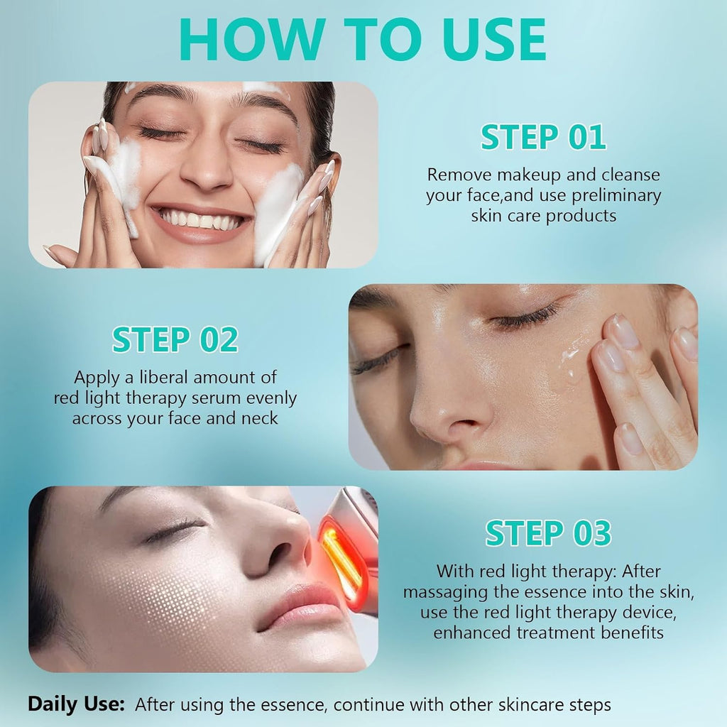 Red Light Therapy Activation Serum, Red Light Therapy Serums for Face and Neck, Hydrating Serum for Face, Facial