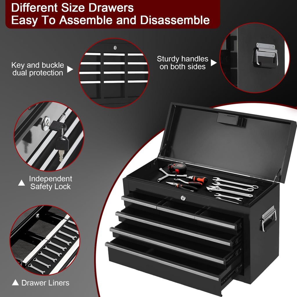 8 Drawers Rolling Tool Chest, Tool Storage Removable Tool Box Combo