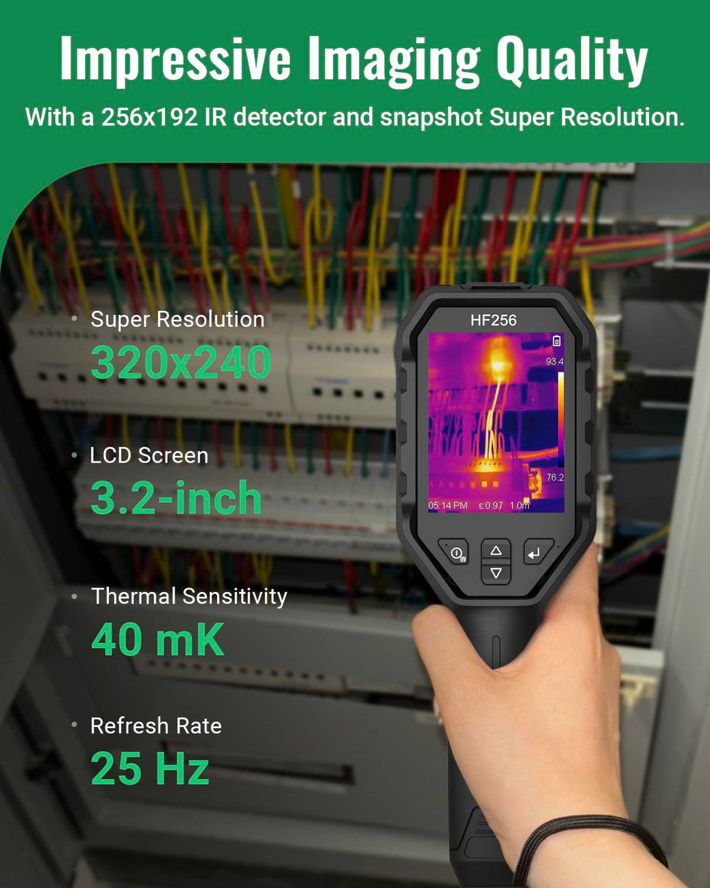 HSFTOOLS HF256 Thermal Imaging Camera, 256x192 IR Resolution Thermal Camera
