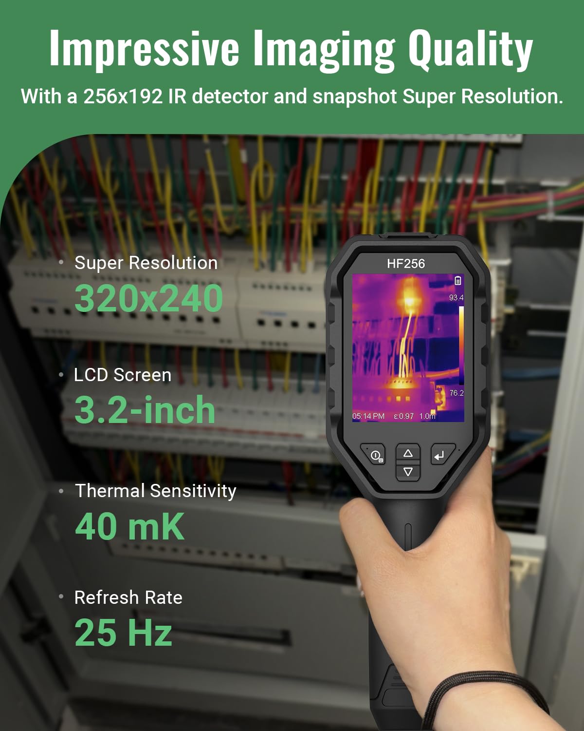 HSFTOOLS HF256 Thermal Imaging Camera, 256x192 IR Resolution Thermal Camera