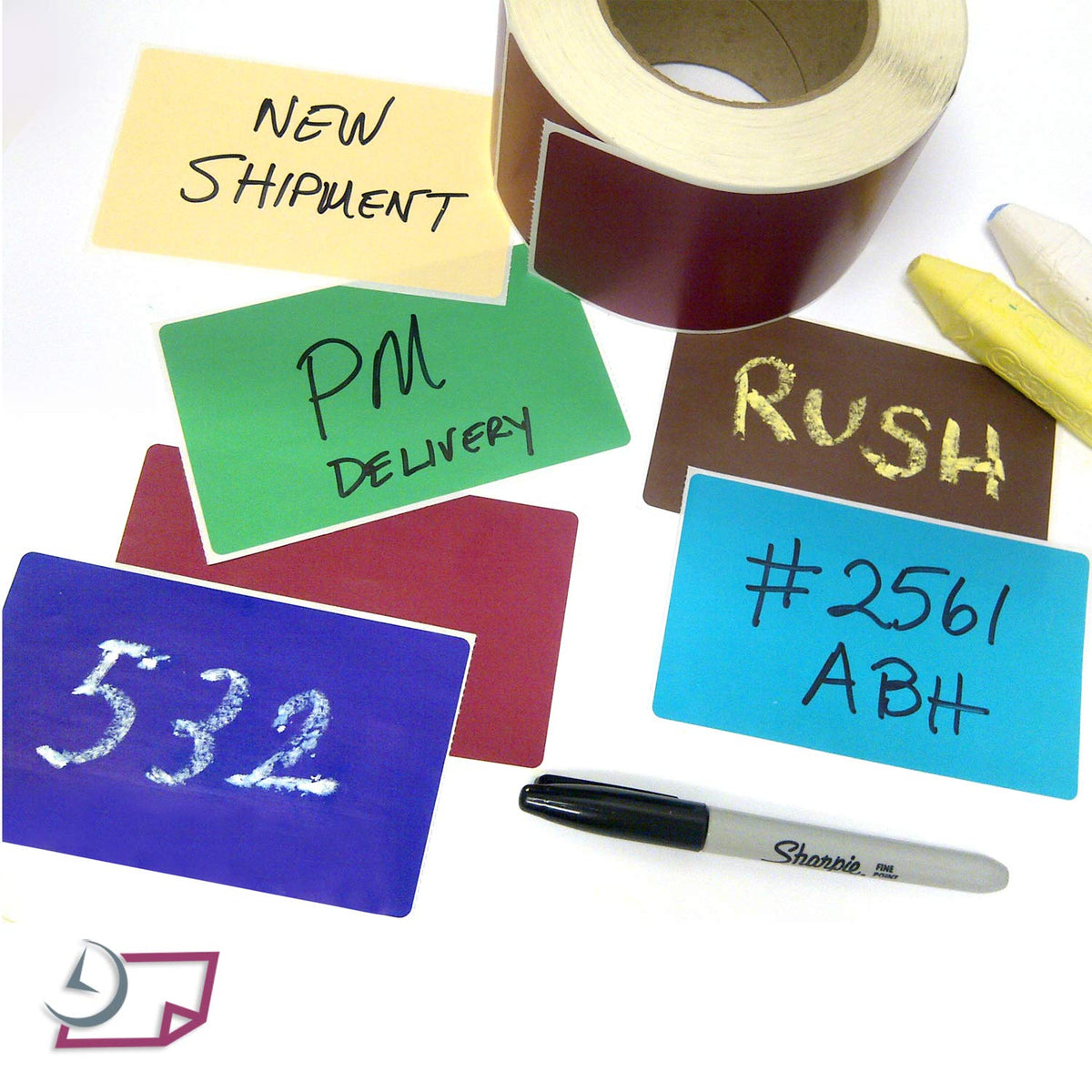 500 Rectangle Stickers, Color Coding Labels Roll, (3" x 5")