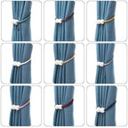 6 Pack Magnetic Curtain Tiebacks, Decorative Curtain Holdbacks for Window Décor (Coffee)