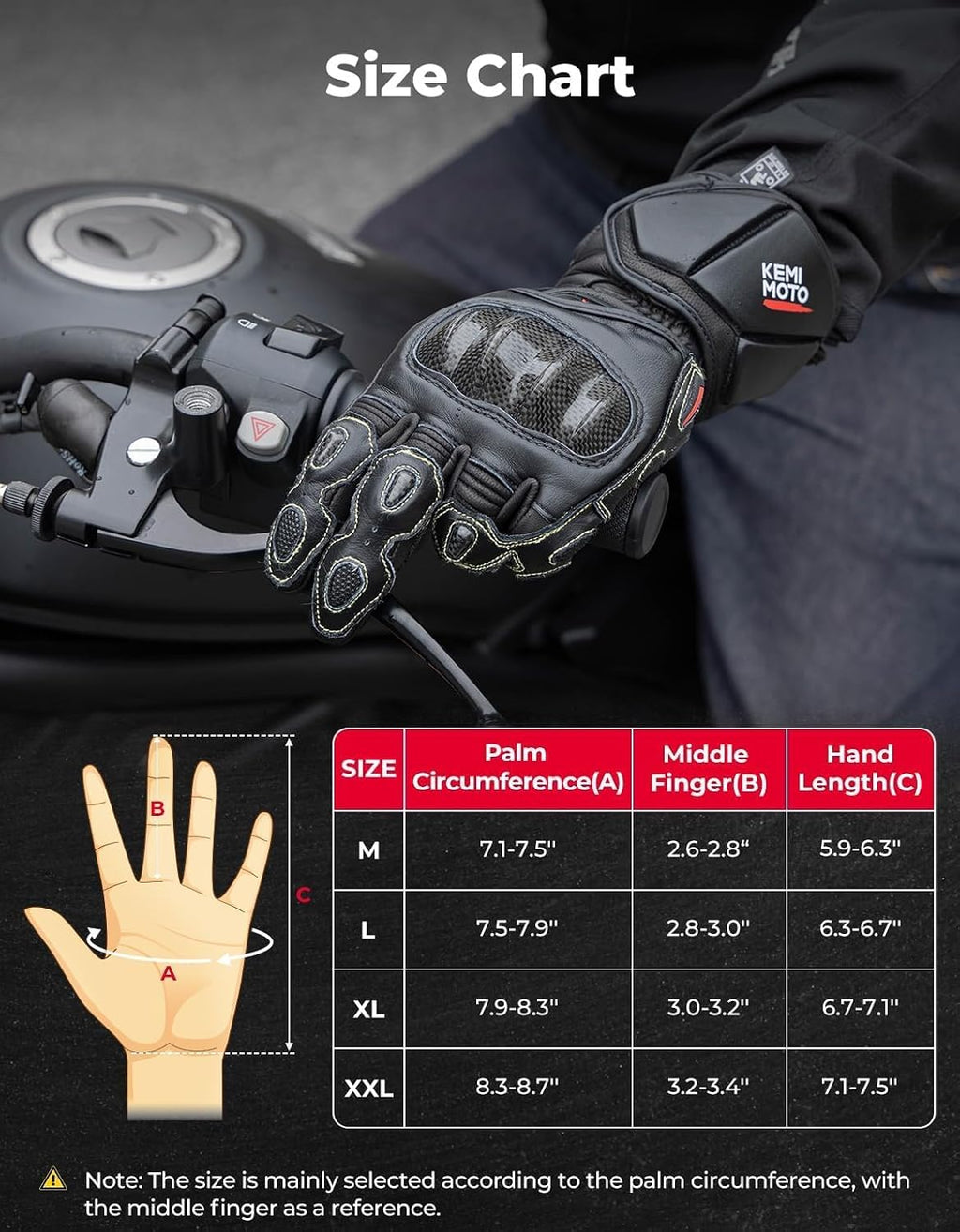 Leather Motorcycle Gloves for Men and Women, CE-Certified，Riding Racing Gloves with ESA Cushioning Kevlar Carbon