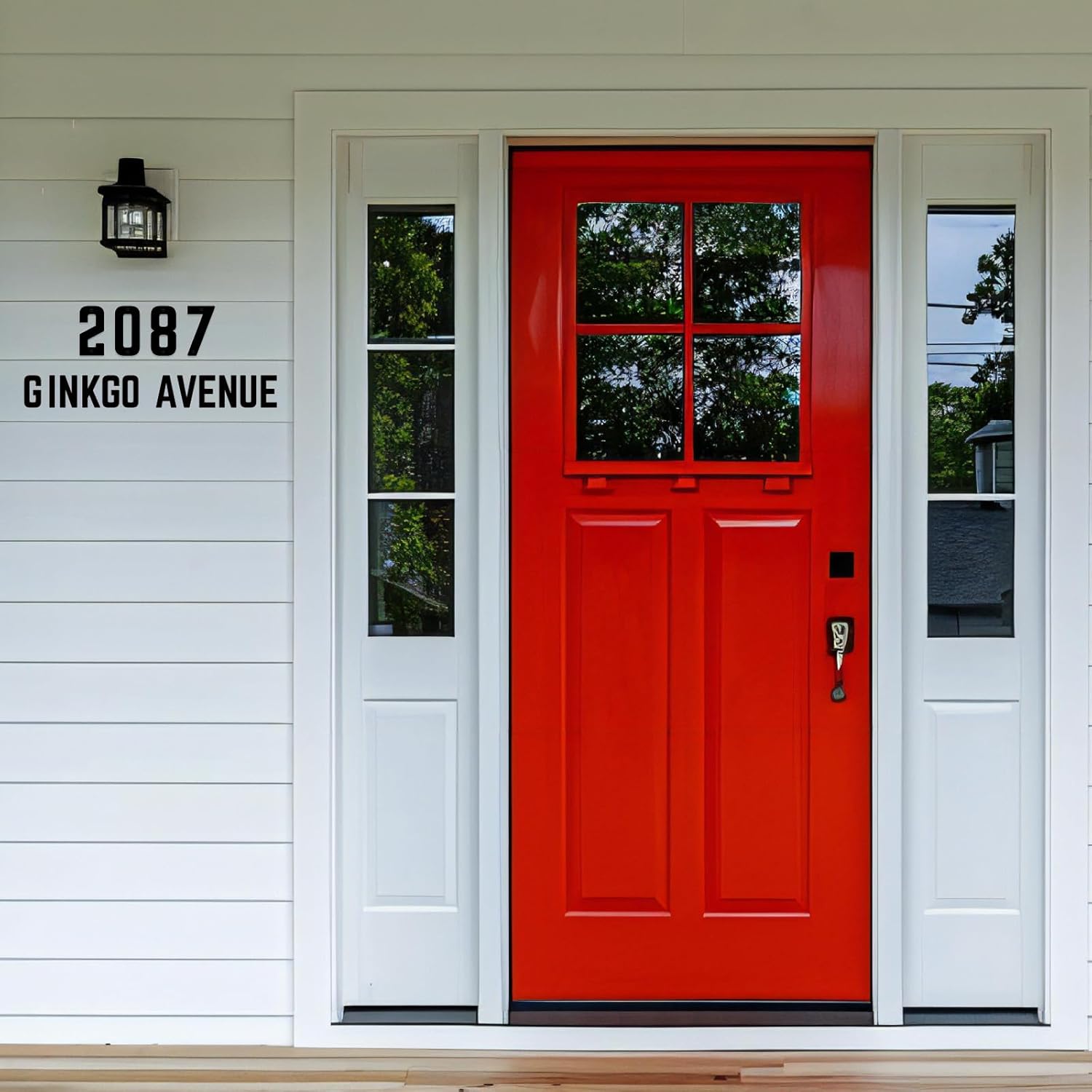 5 Inch Black Aluminum Floating House Address Numbers and Letters for Outside, Modern Metal Door Numbers for Home
