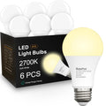 6 Pack A19 LED Light Bulbs,Soft White 2700K,100 Watt Equivalent