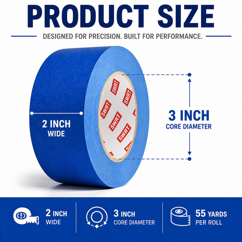 Blue Painters Tape 2 Inch Wide – 18 Rolls x 55 Yards (990 Total Yards), Clean Removal Masking Tape for Sharp Paint