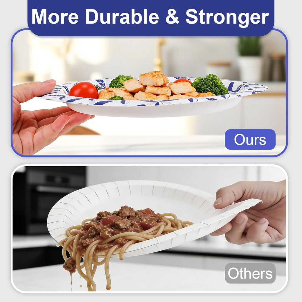 140 Pack 10 inch Heavy Duty Paper Plates Disposable