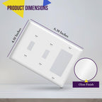 ENERLITES 3-Gang 2 Toggles and 1 Decorator/GFCI Combination Wall Plate