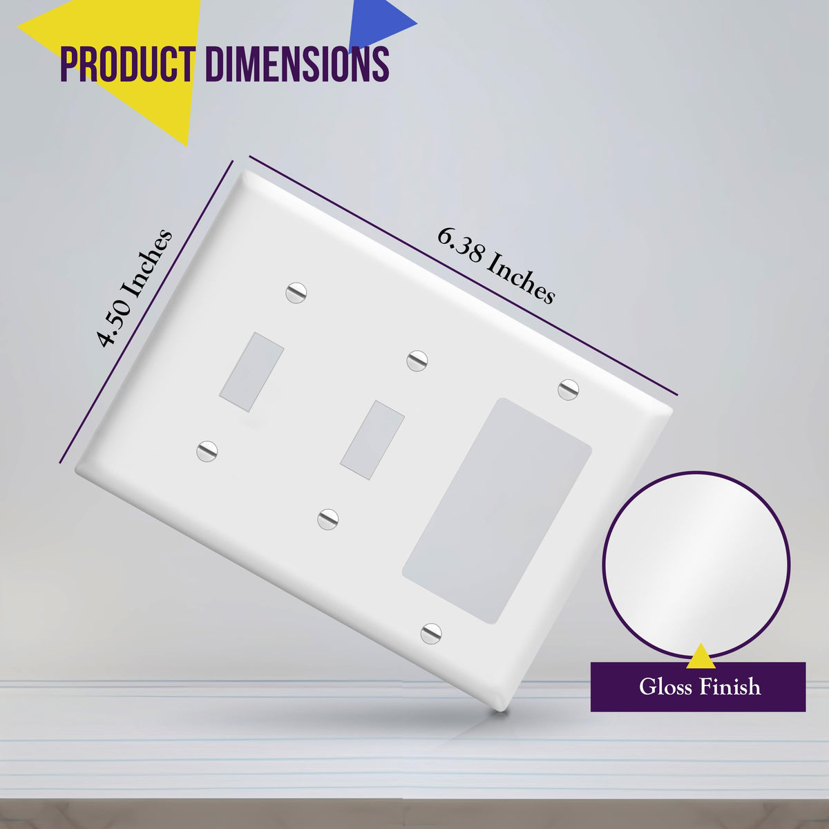 ENERLITES 3-Gang 2 Toggles and 1 Decorator/GFCI Combination Wall Plate