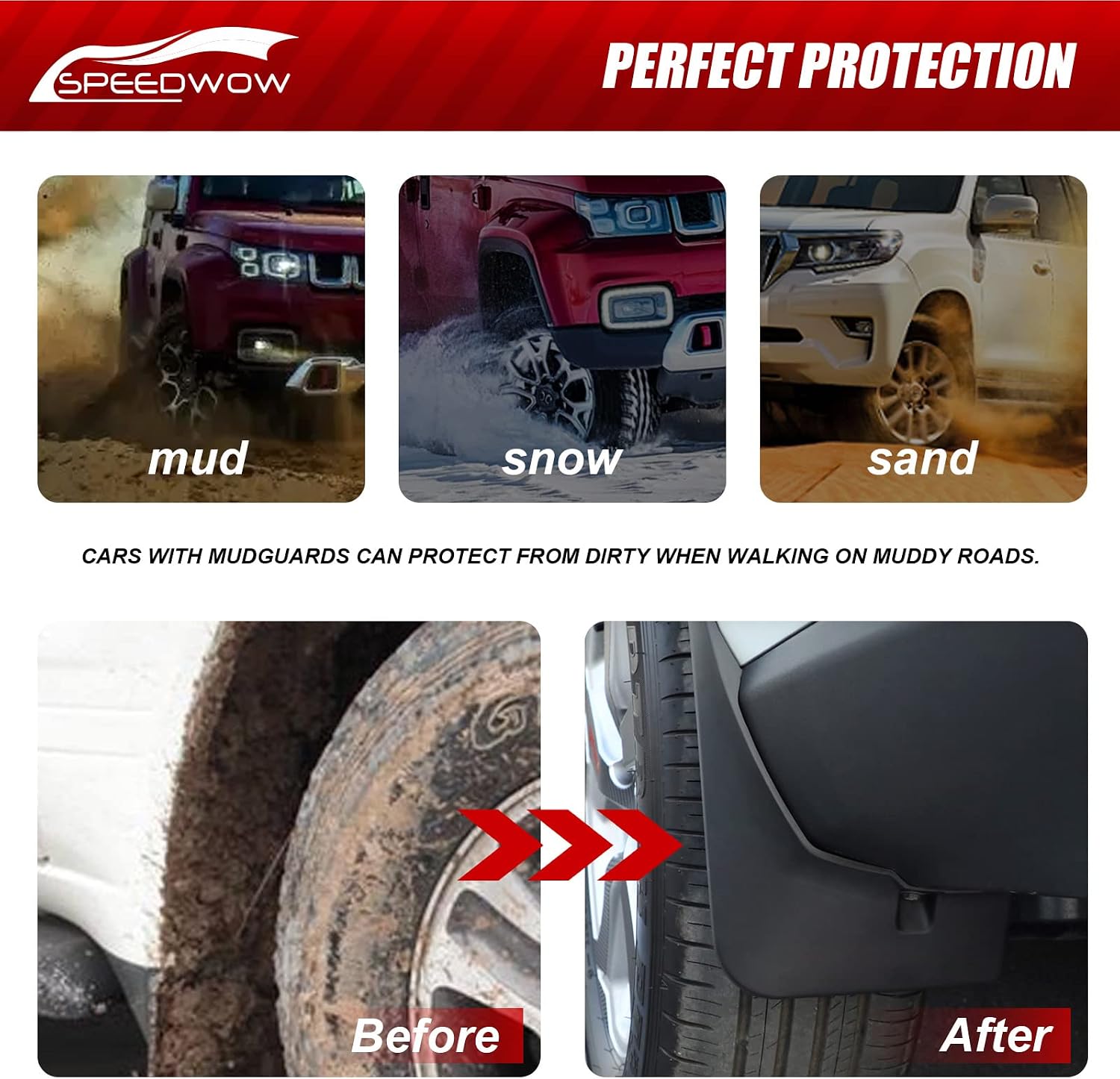 Mud Guards Front and Rear 4Piece Splash Guards Fender Fit for Toyota RAV-4 2019-2022.（No Drilling Required）
