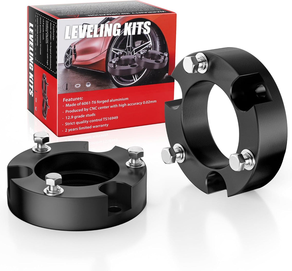 PROEZE 2.5" Leveling Lift Kits for 2005-2023 Tacoma 2WD 4WD, 2003-2023 4Runner 2WD 4WD and 07-15 FJ Cruiser 2WD 4WD, 2.5 inch Forged Front Strut Spacers Leveling Kits