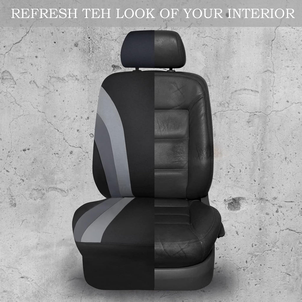 Line Rider Sporty Cloth 11PCS Universal Fit Car Seat Cover -100% Breathable with 5mm Composite Sponge Inside,Airbag