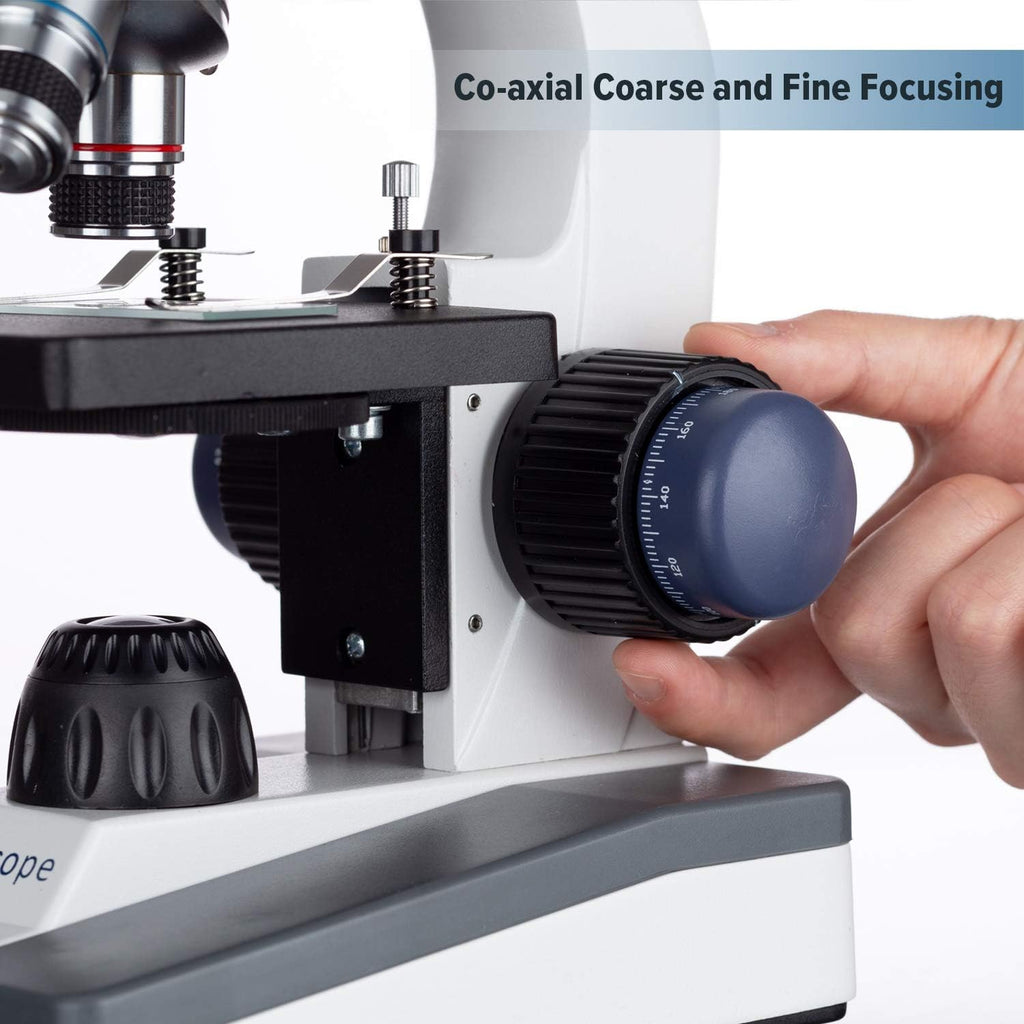 M150C-MS 1000X Biological Compound Microscope with Sturdy | 40X-1000X Magnification Range All-Metal Construction