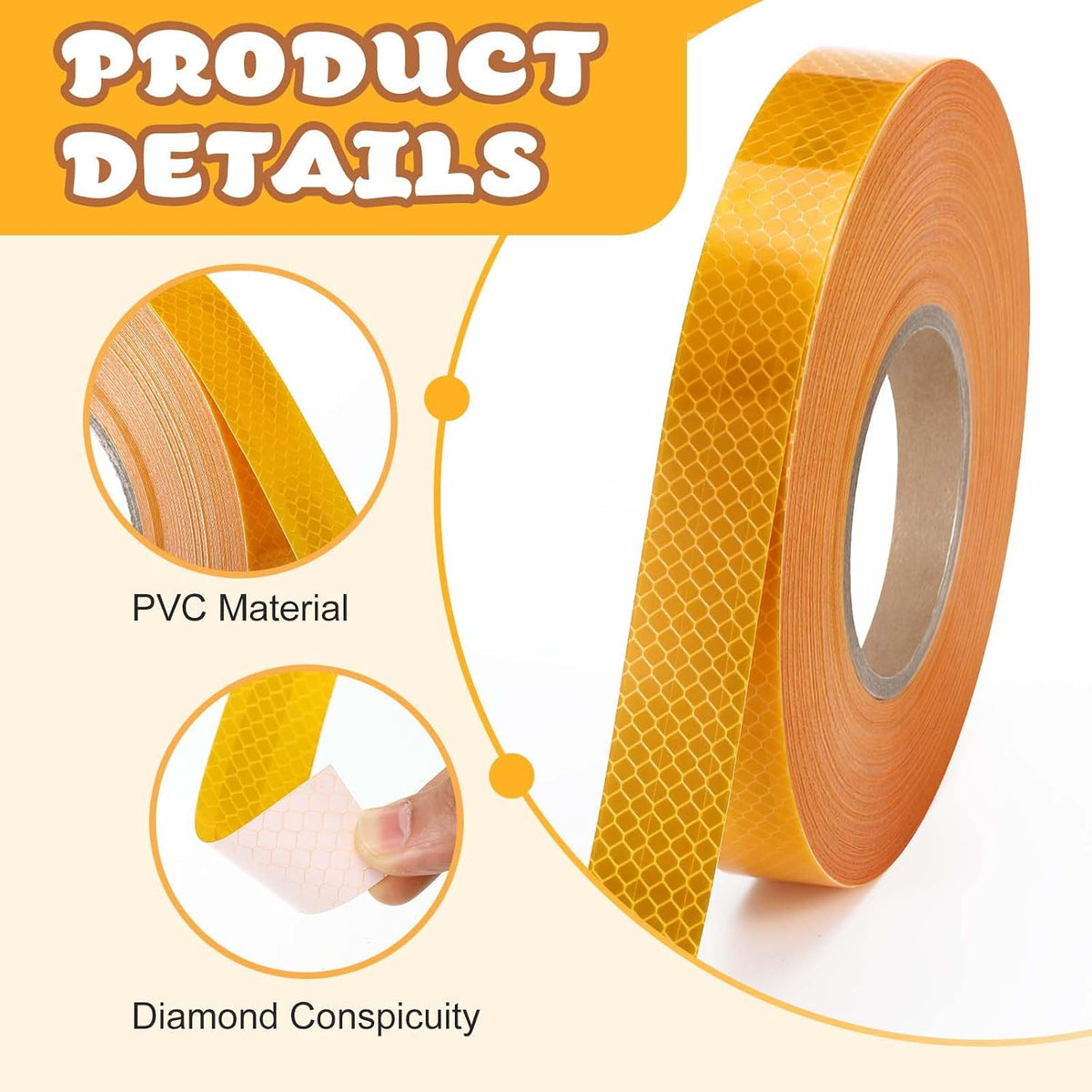 1 Roll School Bus Reflective Tape, Reflective, 1 Inch X 150 ft