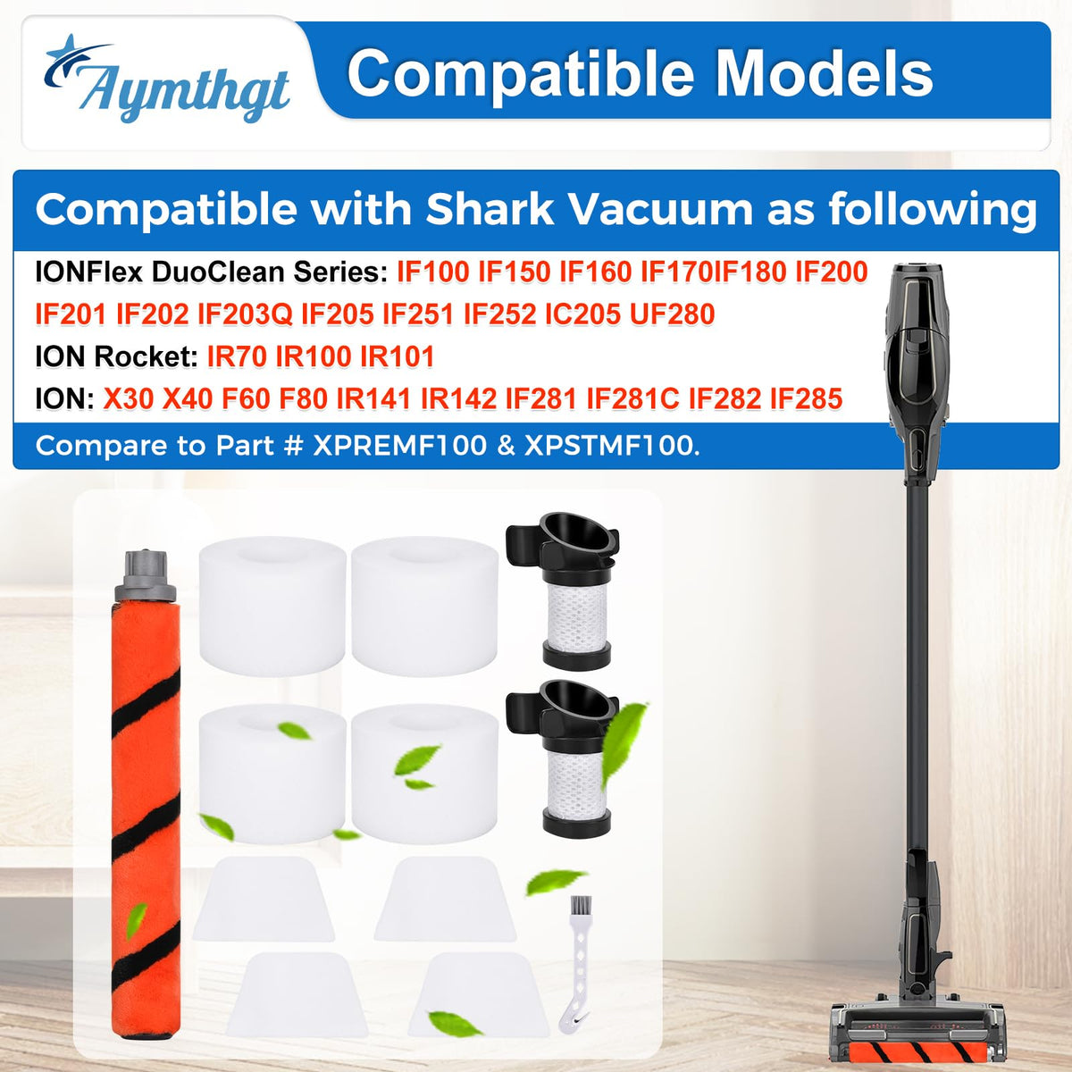 Aymthgt Filter Replacement Kit for Shark ION Flex DuoClean IF100