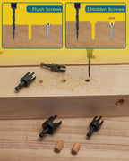 Countersink Drill Bit Set, 16PCS Tapered Bits with Plug Cutters