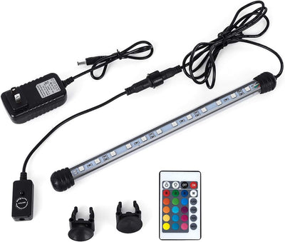 8 in Submersible LED Aquarium Light, 1.2W Color Changing Fish Tank Light with Remote Control, IP68 Crystal Glass 9