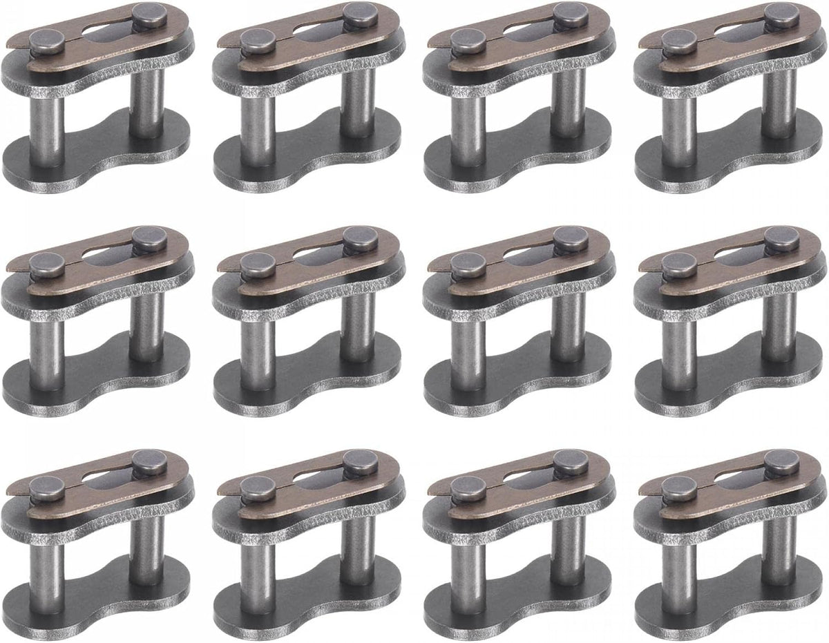 uxcell 16Pcs #60 Chain Master Connector Link Roller, 3/4" Pitch Carbon Steel, Standard Connecting Split Links for 12A Chain