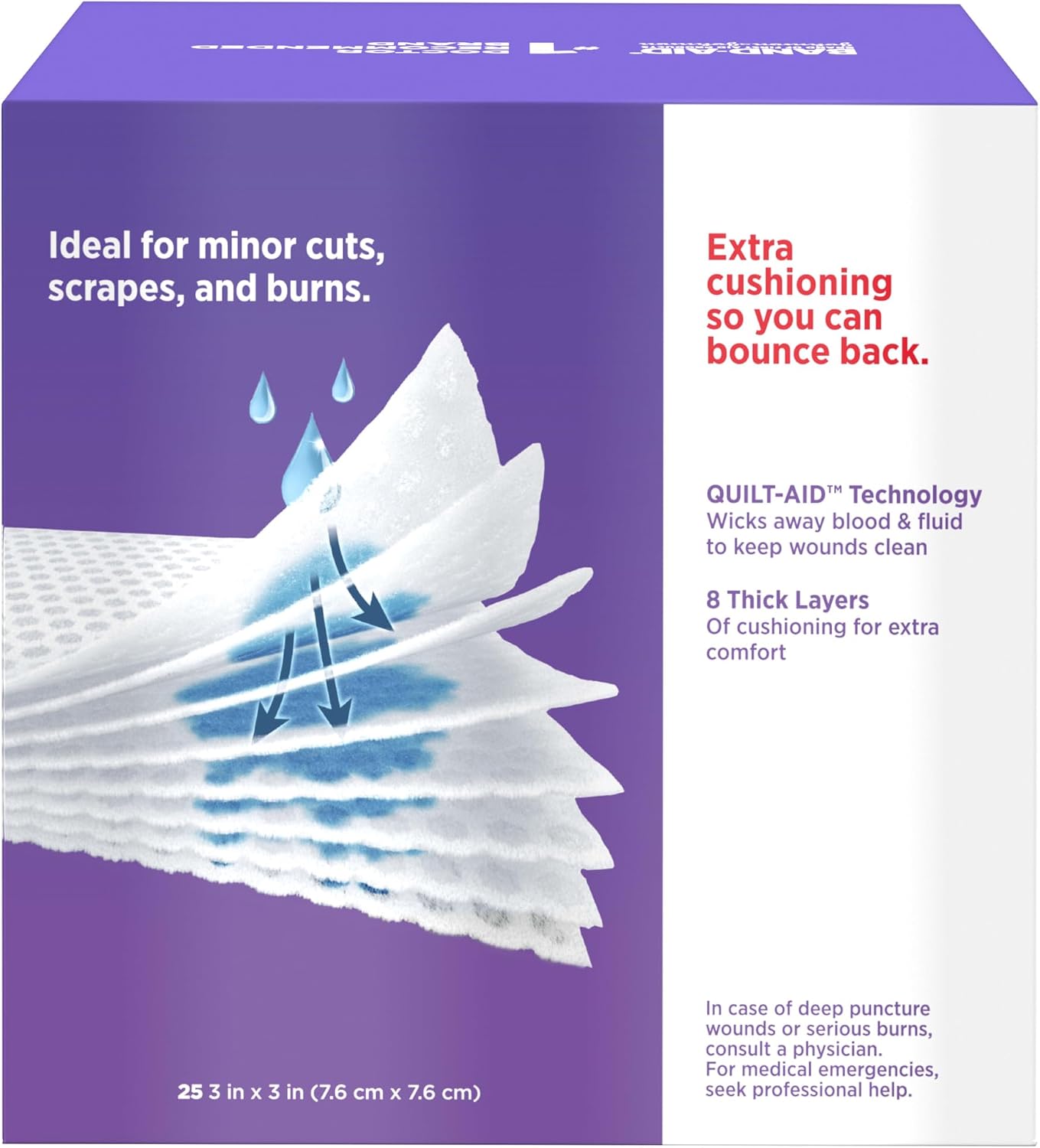 Brand Cushion Care Sterile Gauze Pads for Protection of Minor Cut, Scrapes & Burns, Non-Adhesive & Wound Care