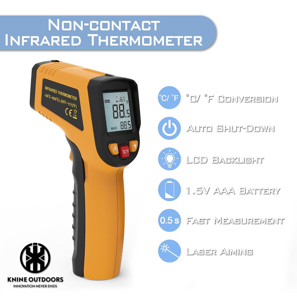 Infrared Thermometer Gun, -58℉ to 1112℉
