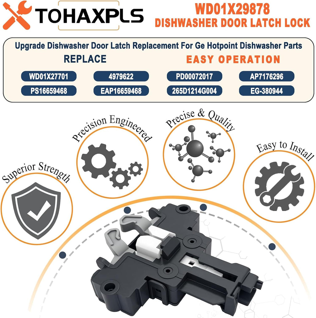 WD01X29878 Dishwasher Door Latch Replacement for GE Hotpoint Dishwasher