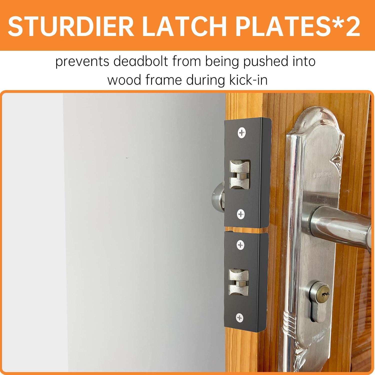 5-Piece Door Reinforcement Set for Jamb,Frame & Hinges Door Lock Security | ,Door Jamb Reinforcement Set,Anti Door