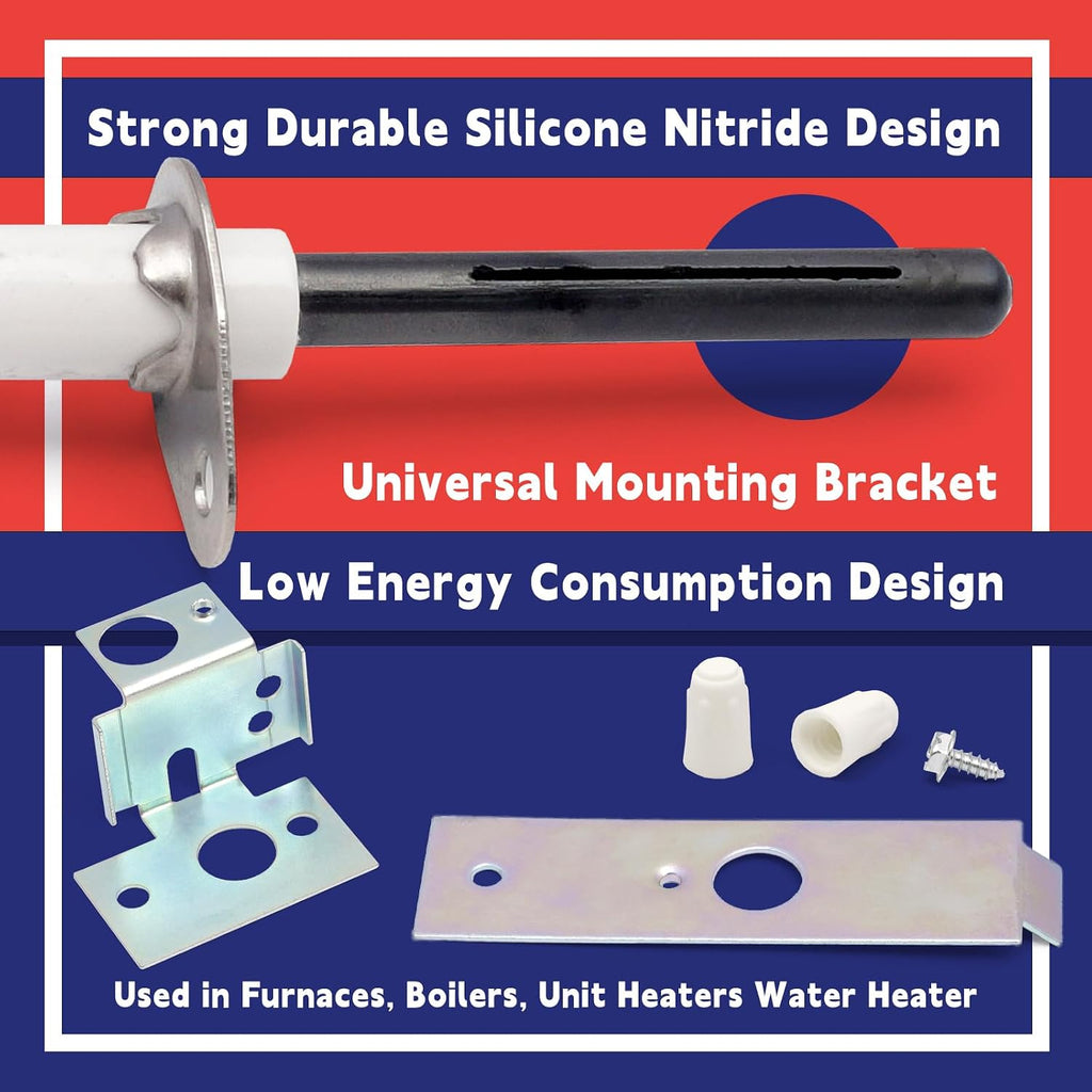 21D64-2 Universal Furnace Hot Surface Round Silicon Nitride Ignitors Replacement for White Rodgers Furnace Hot Surface Igniters Kit SSN2000