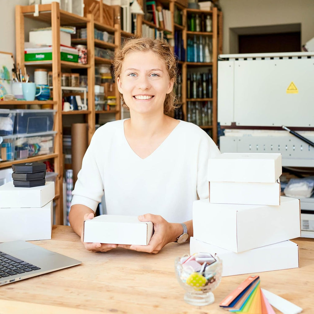 6x6x4 inch White Shipping Boxes for Small Business- Set of 25