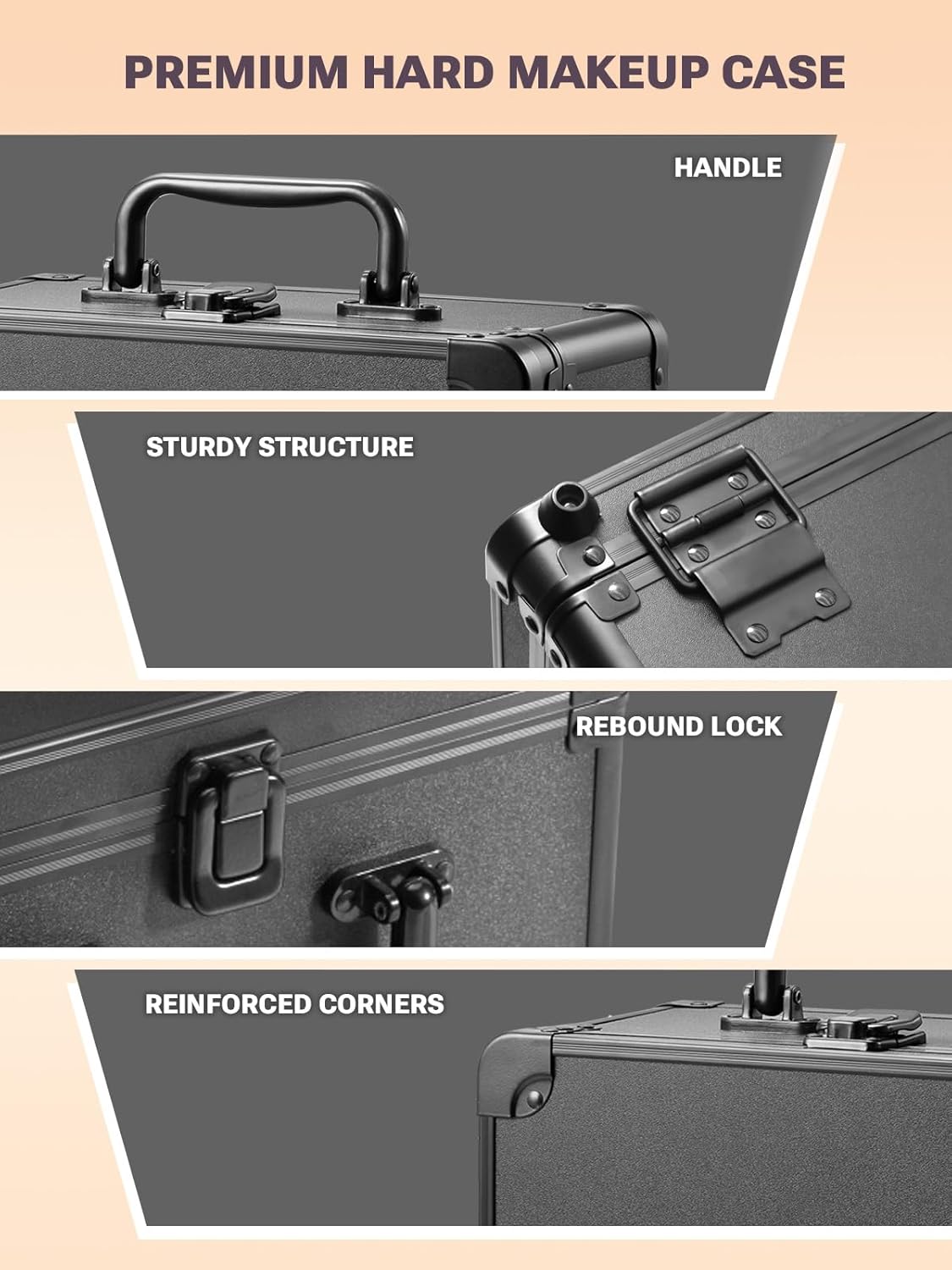 Makeup Box with Detachable Magnetic LED Mirror, Travel Train Case | Makeup Organizer, Cosmetic Travel Bag for Women