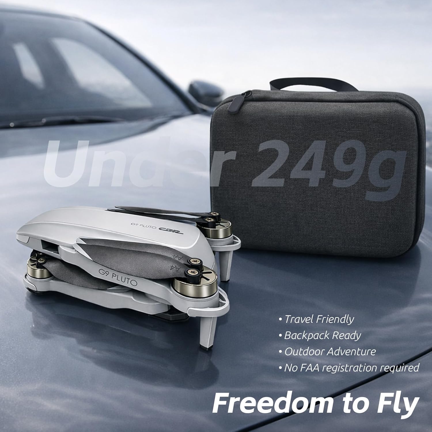 GPS Drone with EIS 4K Camera for Adults , RC Drones with 4.5 inch HD Screen on Controller, Auto Return, 3 Batteries