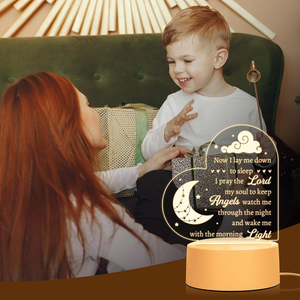 Baptism Gifts for Girl Boy, Cozy Baby Nursery Night Light for Bedtime Prayer, Baby Christening Gifts for Boys Girls