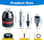 1/2"-20 Keyless Drill Chuck Adapter 3-in-1 for Impact Driver