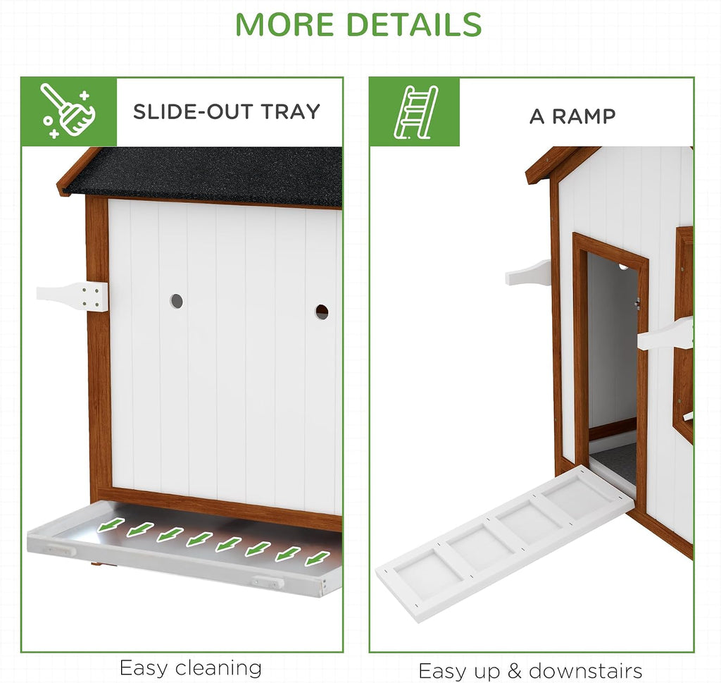 47" Chicken Coop with Waterproof Roof for 3-5 Hens, Nesting Box