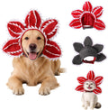 Pet Demon Dog Costume Funny Carnivorous Plant Dog Adjustable Hat Costume with Soft Material Flower Accents (Large)