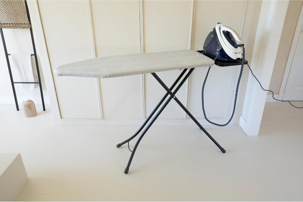 XL Comfort Ironing Board with Solid Steam Generator Rest | Large (Size C) | Fairtrade Denim Gray Cover | Adjustable