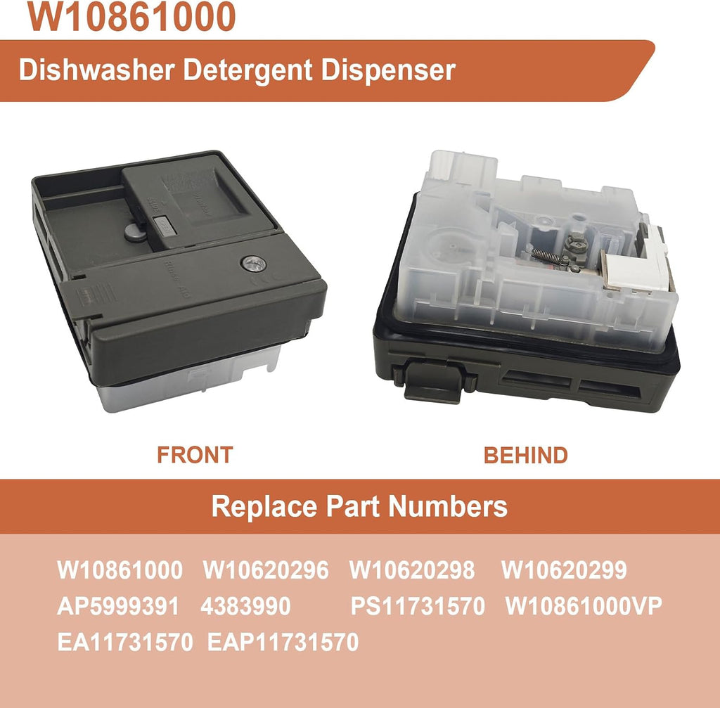 W10861000 Dishwasher Detergent Dispenser Compatible With Whirlpool Maytag