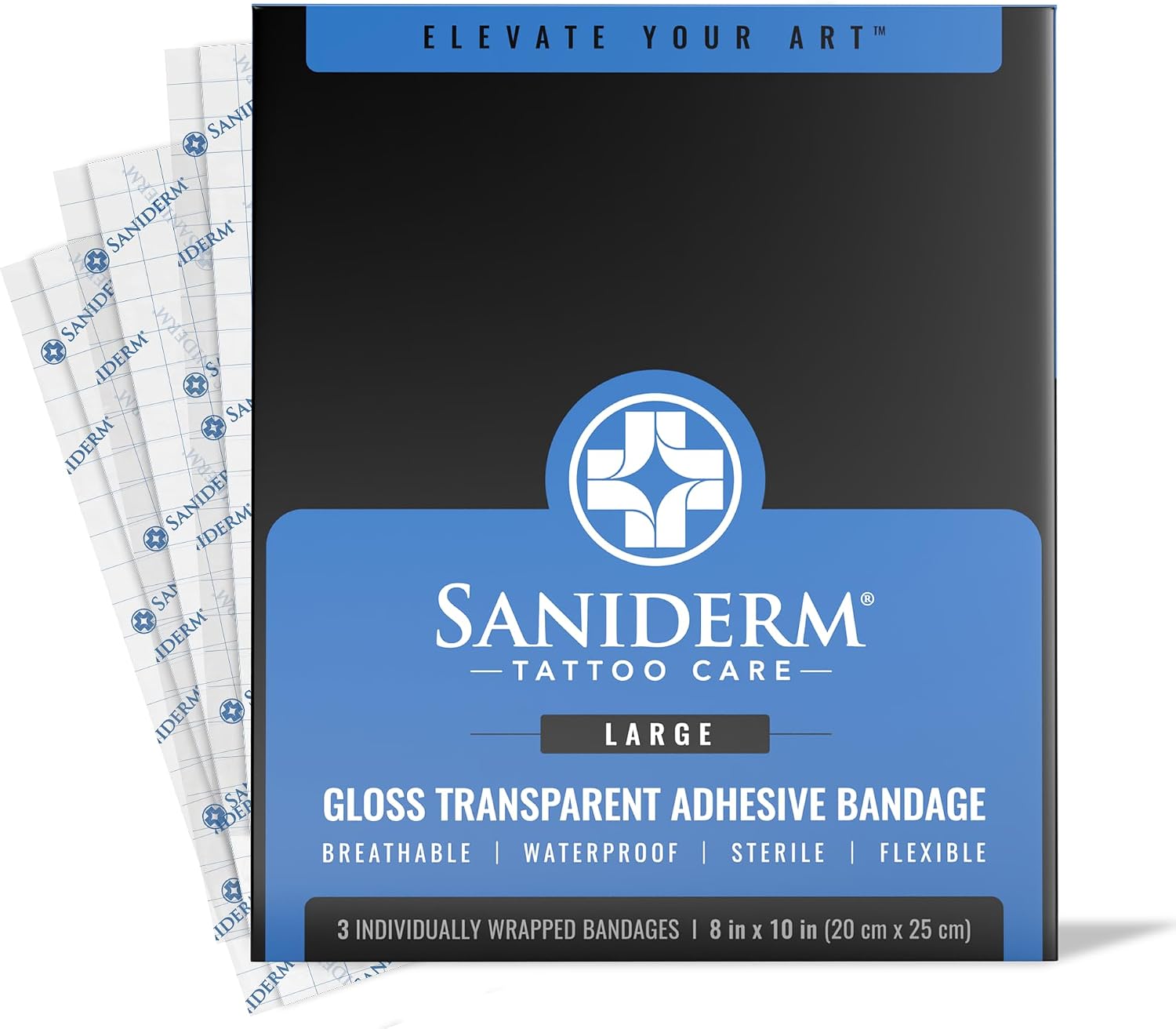 Tattoo Aftercare Bandage 3 Sheets - 8 x 10 Inch Large Pack