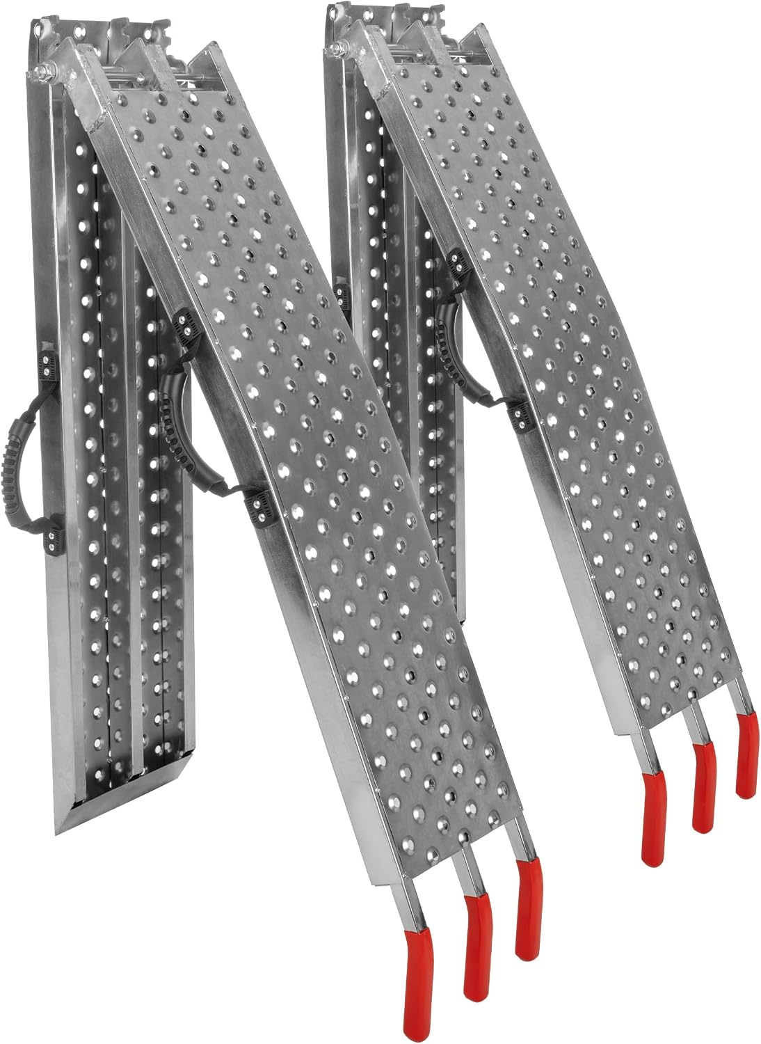 Loading Ramps - Set of Two 77-Inch Folding Ramps for ATVs, Motorcycles, Mowers, Carts, and More - 2200lb Combined