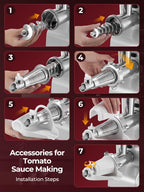 Electric Meat Grinder Heavy Duty - 5 in1 Meat Grinders for Home Use - 3000W Max Powerful - Sausage Stuffer with 3