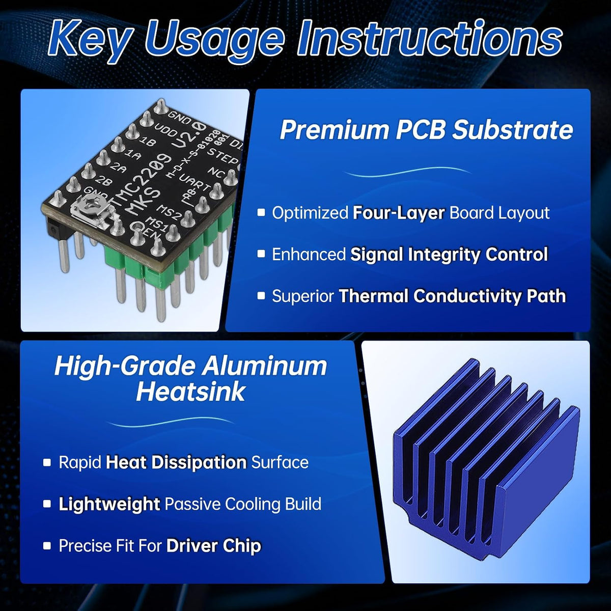 TMC2209 V2.0 Stepper Motor Driver,Support UART Mode
