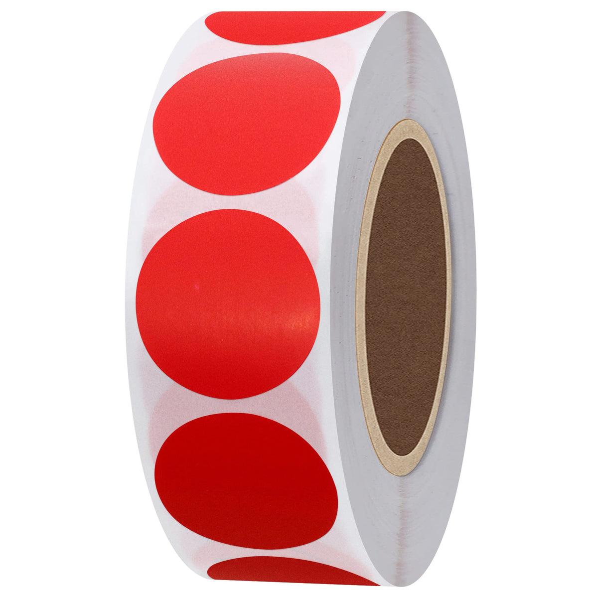 Color Coding Dot Labels 1 inch Round Gloss Paper Stickers Adhesive Label 1,000 Per Roll (red)