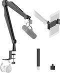 Mic Boom Arm Microphone Arm for Blue Yeti Shure Sm7b Hyperx QuadCast Rode At2020 and Fifine Upgraded Mic Stand with