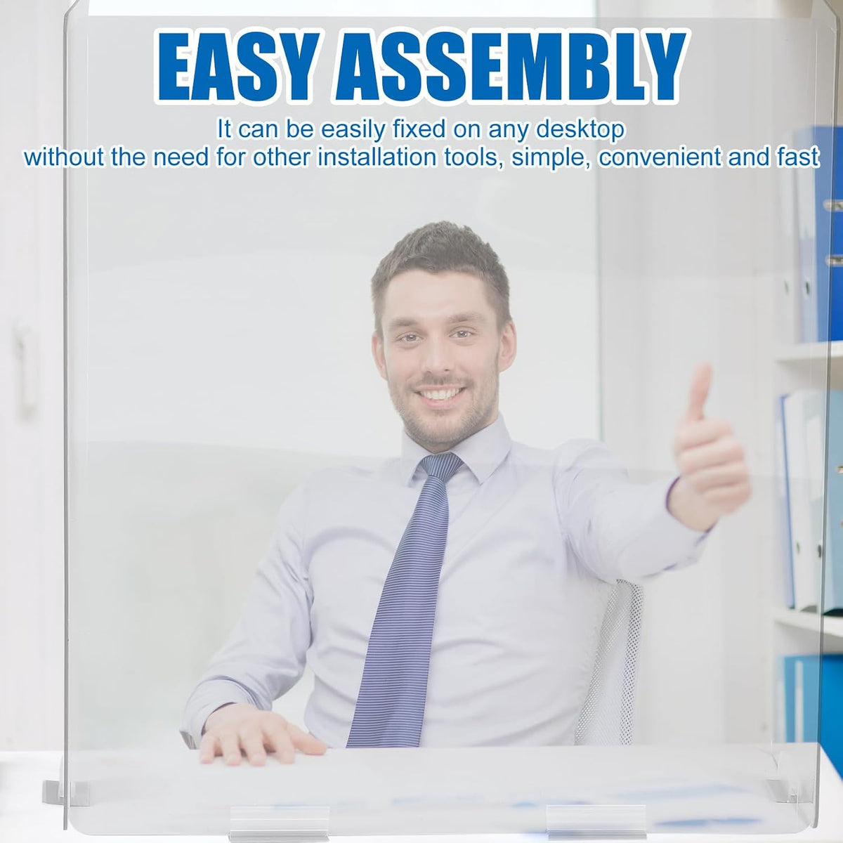 Foldable 3-Panel Sneeze Guard for Counter 24" x 32" Large Plastic Shield for Desk Office School Retail Stores Acrylic