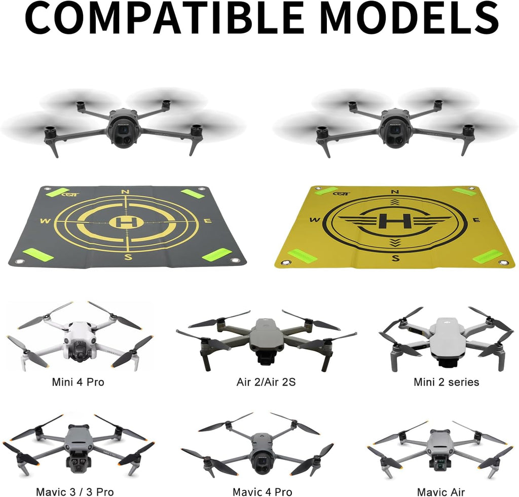 Drone Landing Pad,Universal Waterproof Portable Nighttime Reflective Weighted Landing Apron for DJI Avata 360 Mini 5