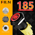 FILN 2Pcs 19mm 0.74" White LED Latching Symbols Push Button Switch 12V DC